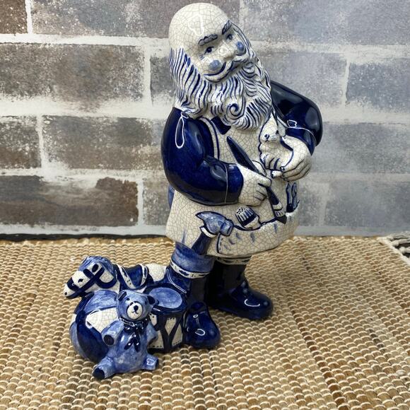 Limited Edition '97 Potting Shed Dedham Pottery Santa and Toys Ceramic Figurine - Picture 3 of 15